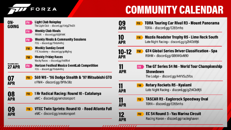 Horizon Community Calendar - April 6